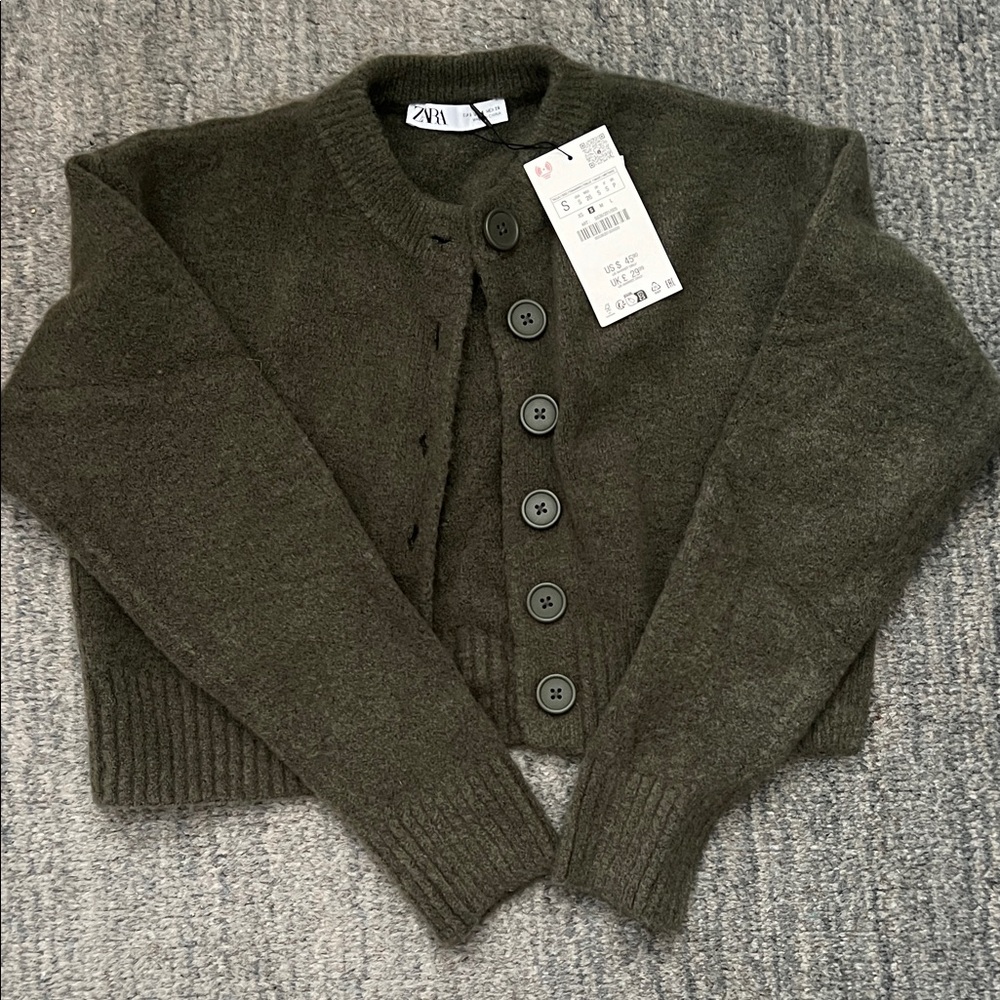 Zara Dark Green Soft Cardigan - New - Small
